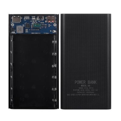 18650 Battery Box 22.5W Fast Charging LCD Display 20000MAh Power Board for 6X18650 Battery Powerbank Case