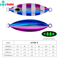 Litepro เหยื่อตกปลาโลหะเหมือนจริง,40G/60G/80G/100G/150G/200G แผ่นเหล็กจมอยู่ใต้น้ำเหยื่อเรืองแสงสำหรับตกปลาเรือตกปลาทะเล