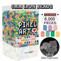 5MM Pixel Puzzle Iron Beads 6000PCs 7Colors With Pegboard for kids Hama Beads Diy High Quality Handmade Gift toy