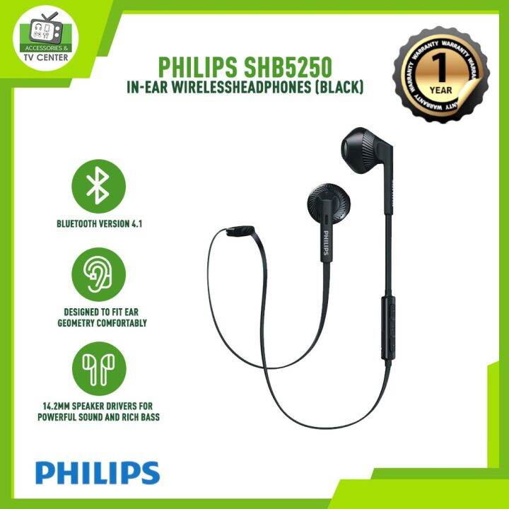 Philips SHB5250 FreshTones MyJam In Ear Wireless Bluetooth Headset