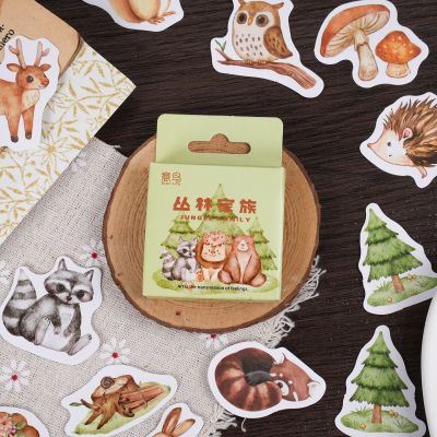 45pcs/box  forest animal Family notes Decorative Stickers Scrapbooking Label Diary Stationery Album Phone Journal Planner Stickers Labels