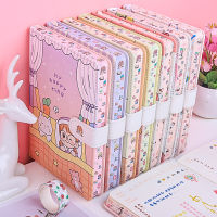 Cartoon Cute Girl Holding Ledger Kawaii Blank Checkered Grid Notebook Creative Korean Student Diary Book Gifts For Children