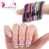 สติ๊กเกอร์ม้วนสีติดเล็บ Tape nail decoration 1 ชุด มี 10 สี 10 ม้วน