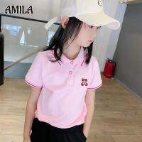 AMILA เสื้อโปโลหญิงเสื้อลำลองแขนสั้นผ้าฝ้าย