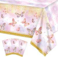 ✁ New Purple Butterfly Waterproof Tablecloth Spring Butterfly Theme Birthday Party Decoration Girls 1st Birthday Party Baby Shower