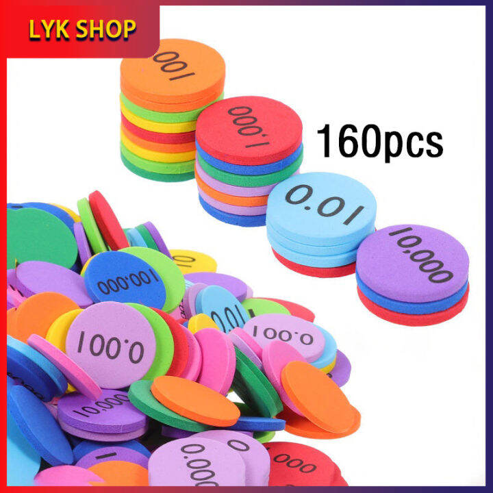 160pcs Math Counters Chips Children Place Value Discs Game Tokens Chips ...