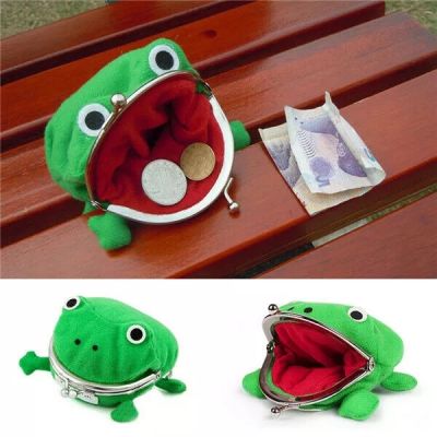 2021Wholesale 20Pcs Frog Coin Purse Keychain Cute Cartoon Flannel Wallet Key Coin holder Narutos Cosplay Plush Toy School Prize Gift
