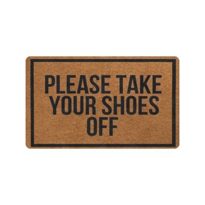 Please Take Your Shoes Off - Woven Outdoor Mat Design Doormat For Entrance Housewarming Christmas Rug