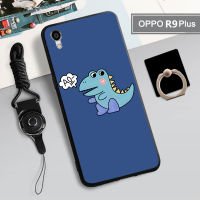 เคส TPU นิ่มสำหรับ OPPO R9 PLUS เคสโทรศัพท์กล่องคลุมทั้งหมดพิมพ์ลายป้องกันการตกหล่น Tputhone ฝามีที่ถือวงแหวนและเชือก