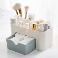 [NEW] Makeup Organizer Storage Box with Drawer Acrylic Plastic Desktop Cosmetic Brush Cotton Swab Stick Storage Case Lipstick Holder