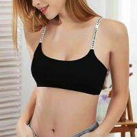 Breathable Bra Casual Lingerie Solid Shoulder Strap Sexy Seamless Removable Pad Chest Wrap