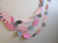 Pinks Crown And Grey Garland - Pinks Greys, Grey Pinks, Princess Garland,แบนเนอร์กระดาษ,Its A Girl,Princess Party, Paper Crown