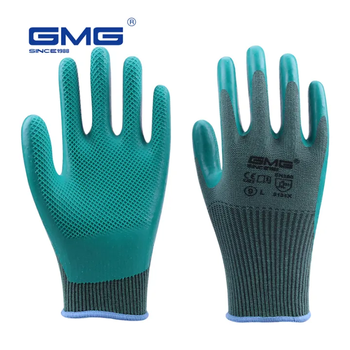 GMG Hand gloves Green ECO Rubber gloves Diamond PalmTear Resistance