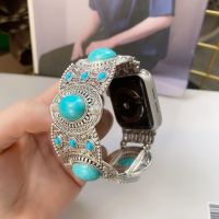 ▩✷ Classical Turquoise Stone band for Apple watch SE8 7 6 5 4 3 2 1 41/45mm 49Ultra Ladies Loop for iWatch 38/42mm 40mm 44mm Strap