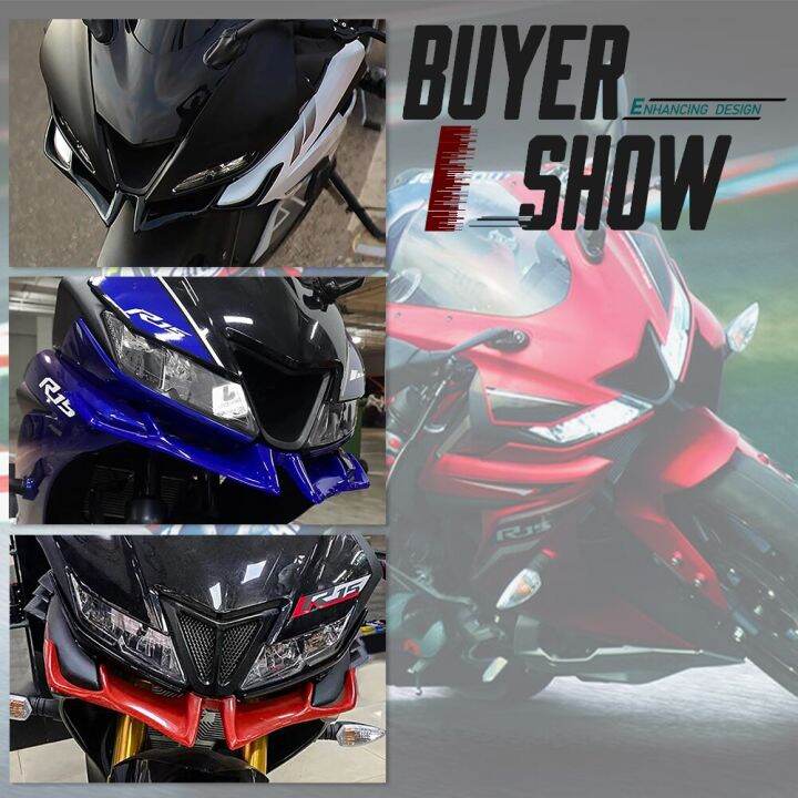 ฝาครอบป้องกันสำหรับยามาฮ่า-yzf-r15-v3-2017-2018-2019-2020ปีกแอโรไดนามิกด้านหน้าอุปกรณ์เสริมมอเตอร์ไซค์