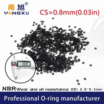 Nitrile Rubber 10PCS/lot Black NBR CS 0.8mm thickness OD2.6/3/3.6/4.1/4.3/4.5/4.9/5.1mm O Ring Gasket waterproof watch oring Gas Stove Parts Accessori