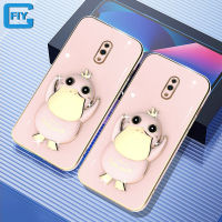 สำหรับ OPPO A91 /Oppo Reno3 / Reno2 /Oppo Reno ชุบทองกันกระแทกกรณี Tik Tok สุทธิสีแดงขายร้อนการ์ตูนน่ารักเป็ดโทรศัพท์กรณีที่มีวงเล็บ