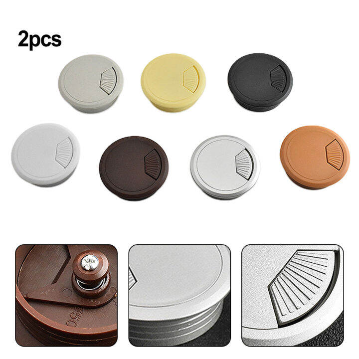 2PCS Cable Hole Cover ABS Plastic Desk Plastic Grommet Table Cable