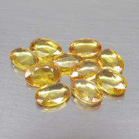 พลอย แซฟไฟร์ ซองเจีย แท้ ธรรมชาติ ( Natural Yellow Sapphire Songea ) หนักรวม 4.41 กะรัต จำนวน 10 เม็ด