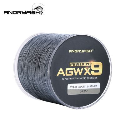 （A Decent035）Angryfish Super Strong PE Line Braided Fishing Thread 9 Strands Weaves 500M/547YD