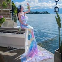 Big Mermaid Tail Swimming Aquarium Show With Sparkle Shiny Sequins For Cosplay Photo Shooting Beauty Women No Monofin