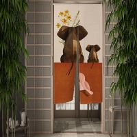 Fashion 2023 Flamingo fat door creative elephant bird straps curtain door kitchen hall door party Boho Decoration House