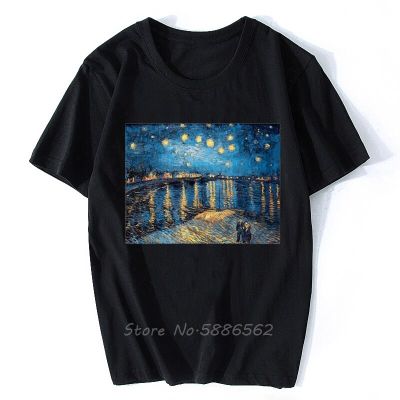 Vincent Van Gogh Starry Night Over The Rhone Artist T Shirt Homme Jollypeach New White Casual Short Sleeve Tshirt Men Large Size XS-4XL-5XL-6XL