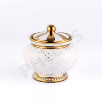 MISS ETOILE SUGAR JUG GOLD GALORE กระปุกเซรามิคใส่เครื่องปรุงและวัตถุดิบต่างๆ ลายสีทอง : JA195