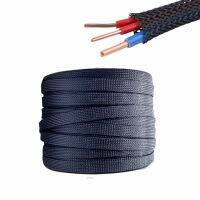 5M/10M Insulated Braid cable Sleeve 10/12/16/20/25mm PET Cable protector Wire Gland Protection Cable Sleeving Shrink Tubing Electrical Circuitry Parts