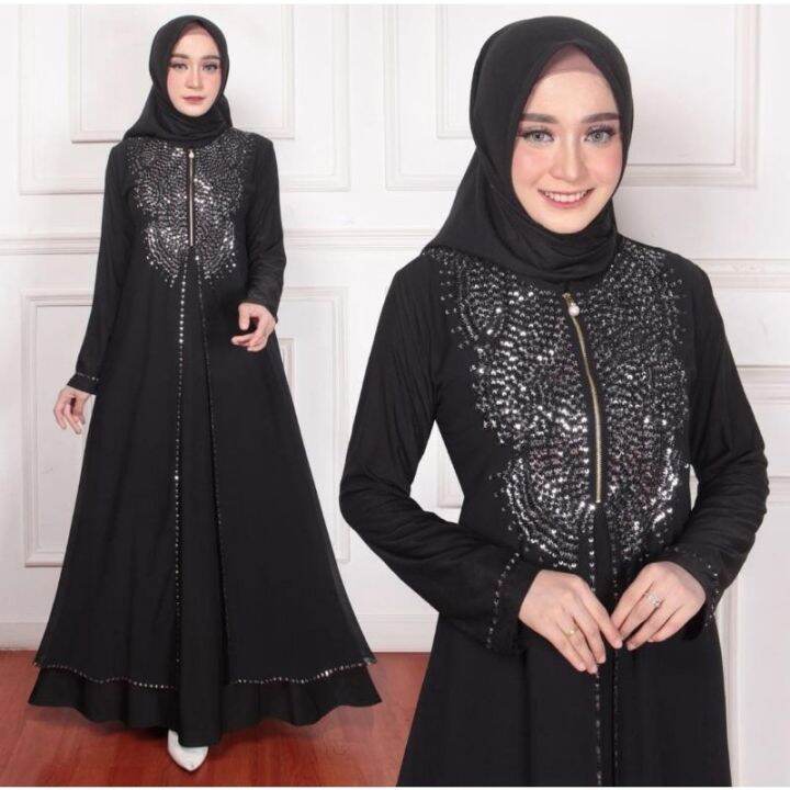 HITAM Nadira's Latest Black Turkey Abaya | Busui Abaya Turkey Hitam ...