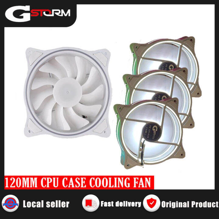 GSTORM BLAZE SLIM RING SNOW WHITE 120mm PC CPU Computer Case Cooling ...