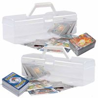 Hold 850+pcs Pokemon Cards Boxes 30*9*9cm Plastic Card Holder Box Clear Playing Games Trading Storage Yugioh Toy Christmas Gift