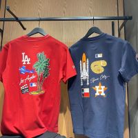 Newera Newera MLB เสื้อยืดแขนสั้น พิมพ์ลายโลโก้เมือง ทรงหลวม หลากสี สําหรับผู้ชาย และผู้หญิง