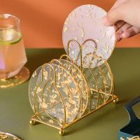 【CC】 Gold Foil Coaster Insulation Placemat Anti-skid Cup Mug Table Accessories