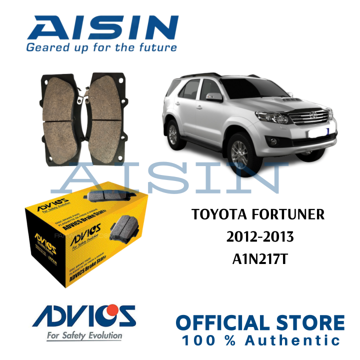 AISIN / ADVICS Brake Pad Front for Toyota Fortuner 2012-2013 (A1N217 ...