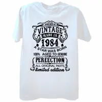 Vintage 1984 Aged To Perfection T Shirts Graphic Cotton Streetwear Short Sleeve Original Parts Retro Birthday Gift T-Shirt