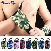 BraceTop 1 Pair Camouflage Weightlifting Wrist Wrapping Support Fitness Crossfit Sports Wristbands Powerlifting Wrist Protector