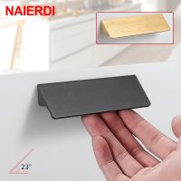 NAIERDI Aluminum Alloy Kitchen Cabinet Handles Black Silver Gold Hidden Cupboard Pulls Drawer Knobs Door Furniture Handle Door Hardware