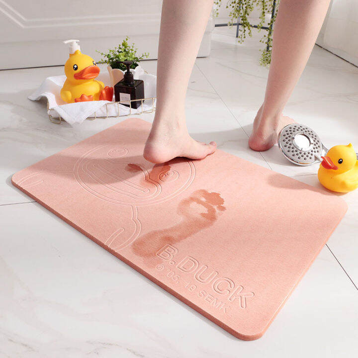 Yellow Rubber Duck Blue Water Bath Rugs Absorbent Non Slip Door M