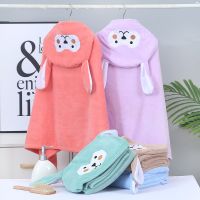 【CC】▨  Baby Newborn Hooded Coral Fleece Water-absorbing Bathrobe Swaddle Bathe Bathing Soft Blanket Cartoon Animals