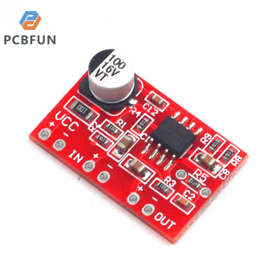 pcbfun โมดูลตัวขยายสัญญาณจากไมค์บอร์ดพรีแอมพลิฟายเออร์ไมโครโฟนเสียงรอบทิศทางแบบไดนามิค AD828 DC 3.8V-15V