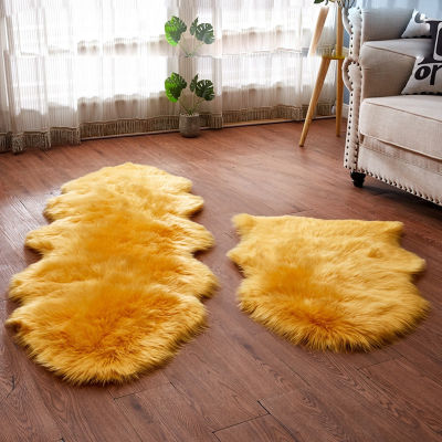 OIMG Faux Fur Rugs Fluffy Mat Floor Sheepskin Shag Shaggy Green Pink for Living Room Girl Bedroom Home Decor Cute Modern Carpet
