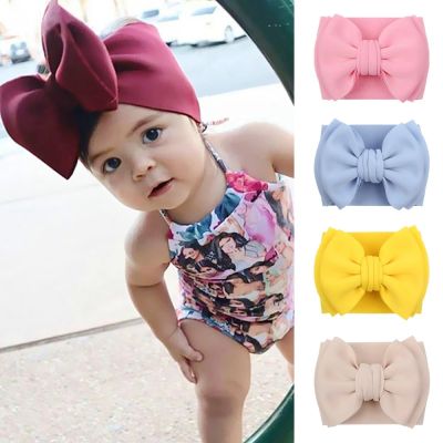 【CW】 7  39;  39; Big Layer Puff Hair Bows Headband for Kids New Fashion Elastic Headwrap Accessories Wholesale