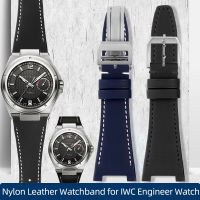 สายนาฬิกาหนังไนลอนสำหรับ Engineer Watch Notch Strap IW500501 IW378507 IW322703 Series สีดำกีฬาผ้าใบสายนาฬิกา