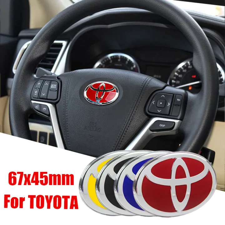 1 Piece 67x45mm For Toyota Logo Car Steering Wheel Emblem Sticker For Camry Corolla Yaris Vios Hilux Avanza Tundra Rav4 Avensis Auris Fortuner Badge Decals Auto Interior Decoration Lazada Ph