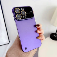 ALIGO ฟิล์มเลนส์กล้องถ่ายรูปกันรอยสำหรับ iPhone 14ฟิล์มกันกระจกแบบไร้กรอบเคสโทรศัพท์ PC แบบแข็งสำหรับ iPhone 14 13 12 Pro Max