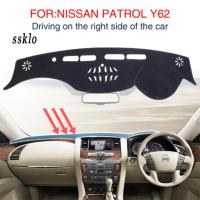 (SSKLOsan Patrol Y62 Anti-Slip Mat แผ่นคลุมแผงหน้าปัดรถยนต์ Sunshade ลื่น Dashmat ป้องกันอุปกรณ์เสริมพรม