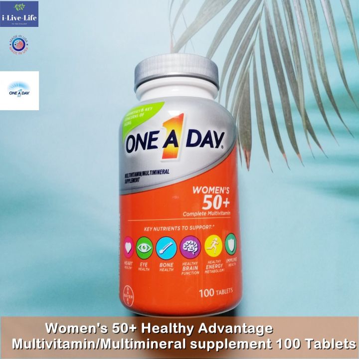 วิตามินรวม-สำหรับผู้หญิงวัย-50-womens-50-healthy-advantage-multivitamin-multimineral-supplement-100-tablets-one-a-day