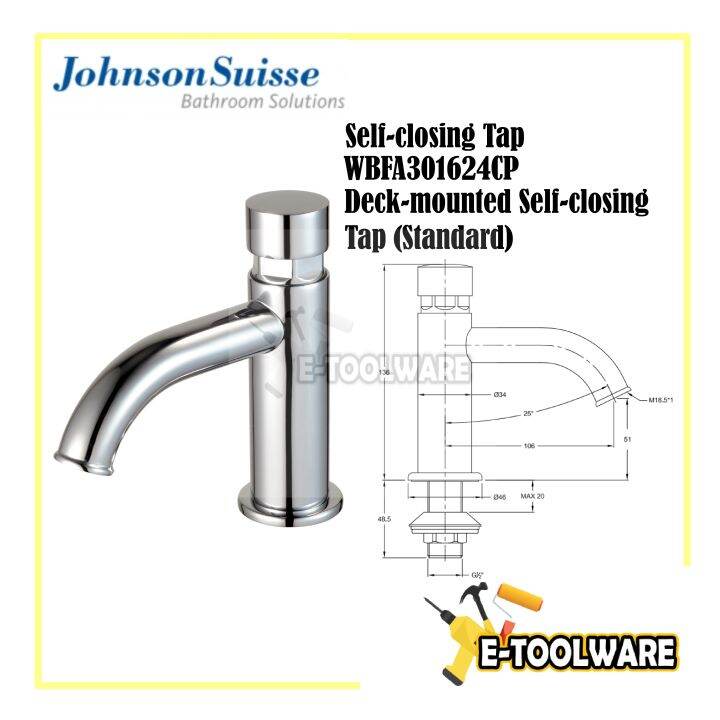 Johnson Suisse Selfclosing Tap Deckmounted Selfclosing Tap (Standard