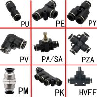 Black High Quality Pneumatic Hose Fitting Pipe Connector Trachea Air Quick Release Couping 4mm 6mm 8mm 10mm 12mm PU PE PY PM SA Hand Tool Parts Access